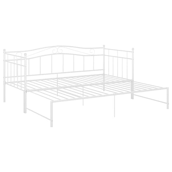 vidaXL Utdragbar sängram bäddsoffa vit metall 90x200 cm Vit