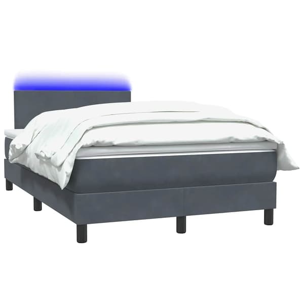vidaXL Ramsäng med madrass mörkgrå 120x220 cm sammet Grå