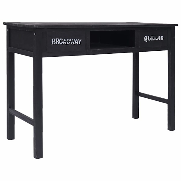 vidaXL Avlastningsbord svart 110x45x76 cm trä Svart