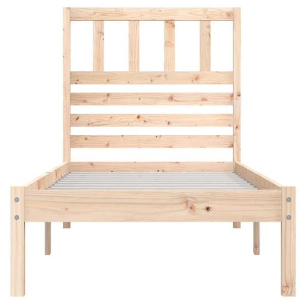 vidaXL Sängram massiv furu 90x200 cm Brun