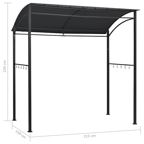 vidaXL Grilltält 215x150x220 cm antracit stål Antracit