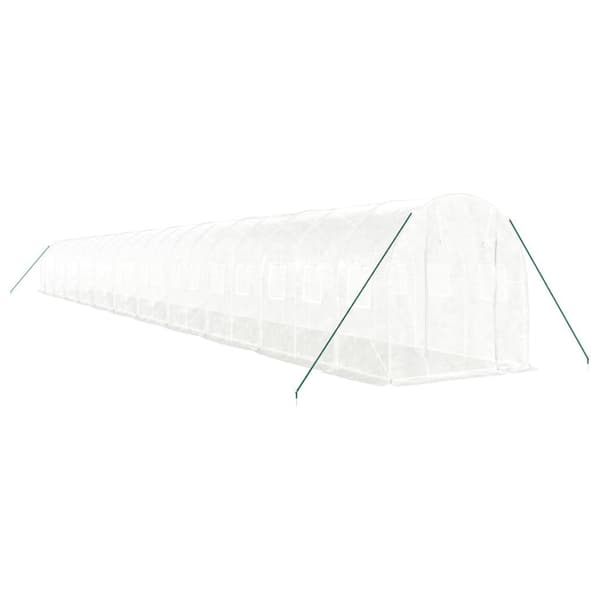 vidaXL Växthus med stålram vit 44 m² 22x2x2 m Vit