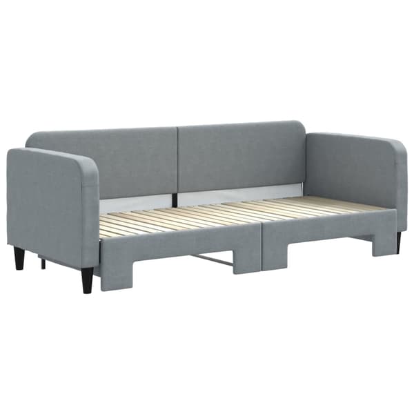 vidaXL Dagbädd utdragbar ljusgrå 80x200 cm tyg Grå