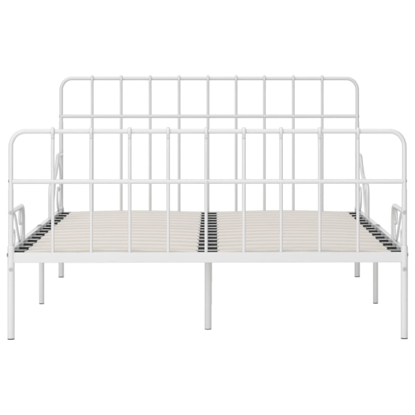 vidaXL Sängram utan madrass med ribbotten vit metall 120x200 cm Vit