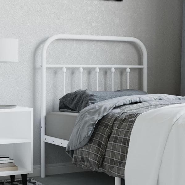 vidaXL Huvudgavel metall vit 90 cm Vit