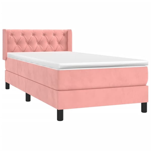 vidaXL Ramsäng med madrass rosa 80x200 cm sammet Rosa
