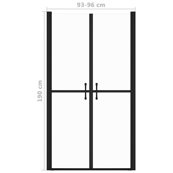vidaXL Duschdörr klar ESG (93-96)x190 cm Svart