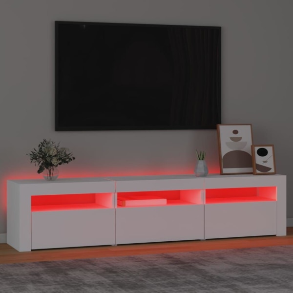 vidaXL Tv-bänk med LED-belysning vit 180x35x40 cm Vit