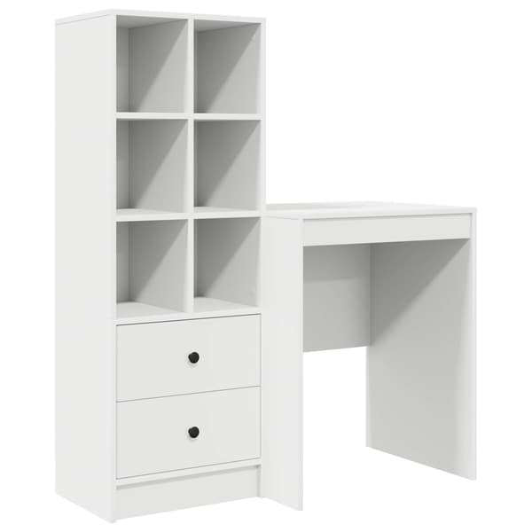 vidaXL Skrivbord Vit 145,5 x 40 x 127 cm 2 st Vit