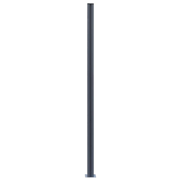 vidaXL Staketstolpar 2 st mörkgrå 185 cm aluminium grå