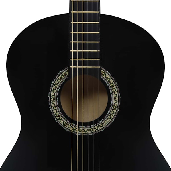 vidaXL Klassisk gitarr 12 delar svart 4/4 39" Svart
