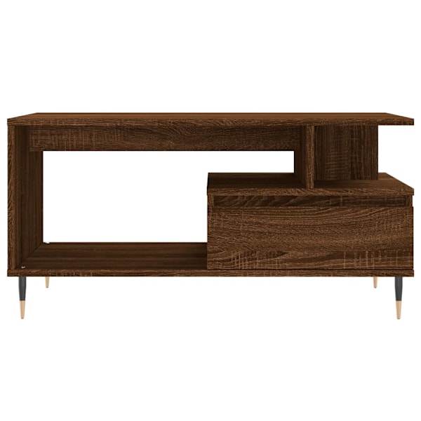 vidaXL Soffbord brun ek 90x49x45 cm konstruerat trä Brun
