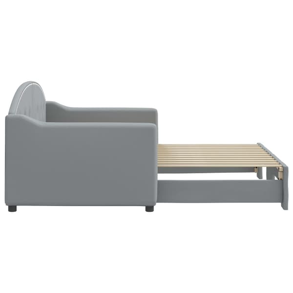 vidaXL Dagbädd utdragbar ljusgrå 80x200 cm tyg Grå