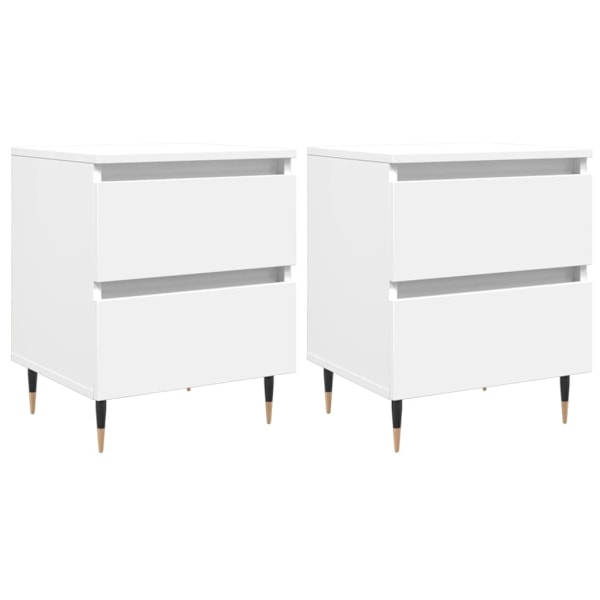 vidaXL Sängbord 2 st vit 40x35x50 cm konstruerat trä Vit