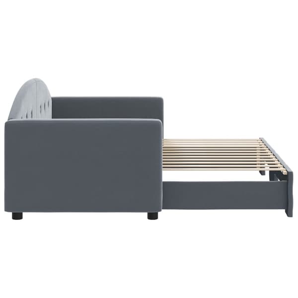 vidaXL Dagbädd utdragbar mörkgrå 80x200 cm sammet Grå