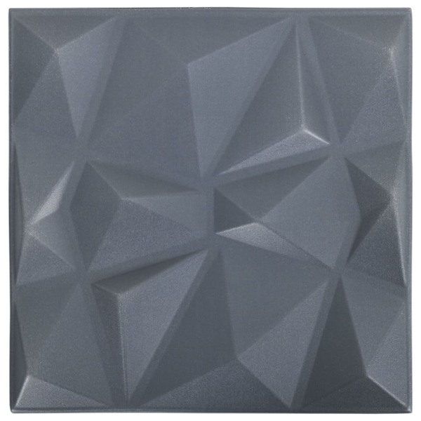 vidaXL 3D-väggpaneler 24 st 50x50 cm diamant grå 6 m² grå