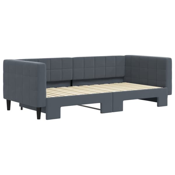 vidaXL Dagbädd utdragbar mörkgrå 90x190 cm sammet Grå