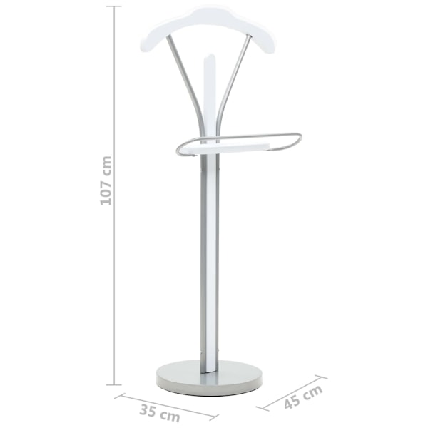 vidaXL Herrbetjänt 45x35x107 cm vit Vit