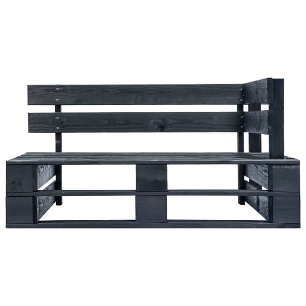 vidaXL Pallsoffa 2-sits med dynor svart impregnerad furu Svart