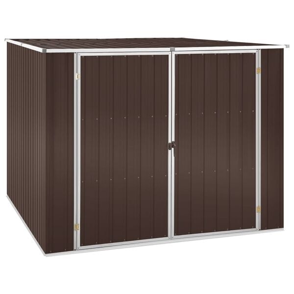 vidaXL Trädgårdsskjul brun 195x198x159 cm galvaniserat stål Brun