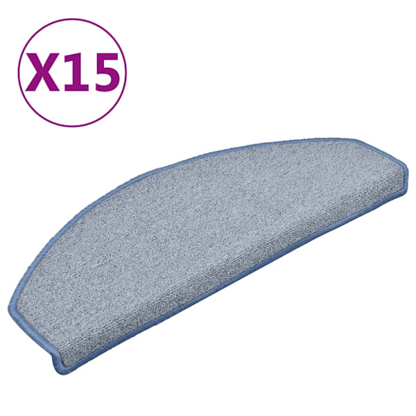 vidaXL Trappstegsmattor 15 st ljusgrå och blå 65x24x4 cm grå