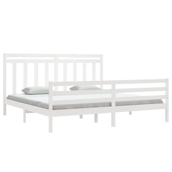 vidaXL Sängram vit massivt trä 200x200 cm Vit