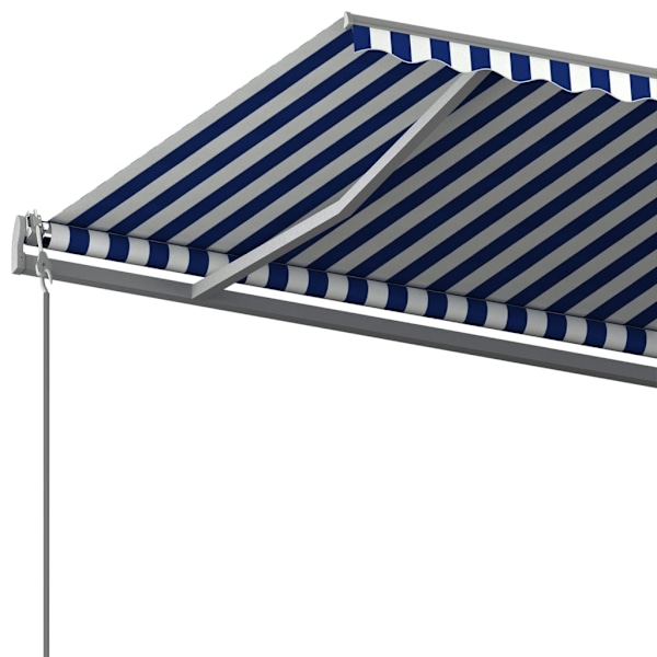vidaXL Fristående markis manuellt infällbar 600x350 cm blå/vit Blå