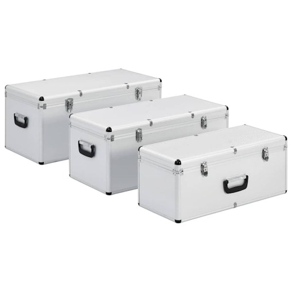 vidaXL Förvaringsväskor 3 st silver aluminium Silver