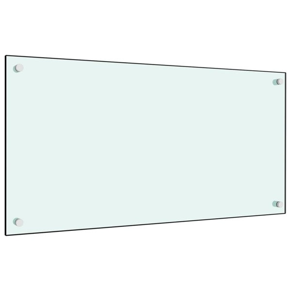 vidaXL Stänkskydd vit 80x40 cm härdat glas Vit