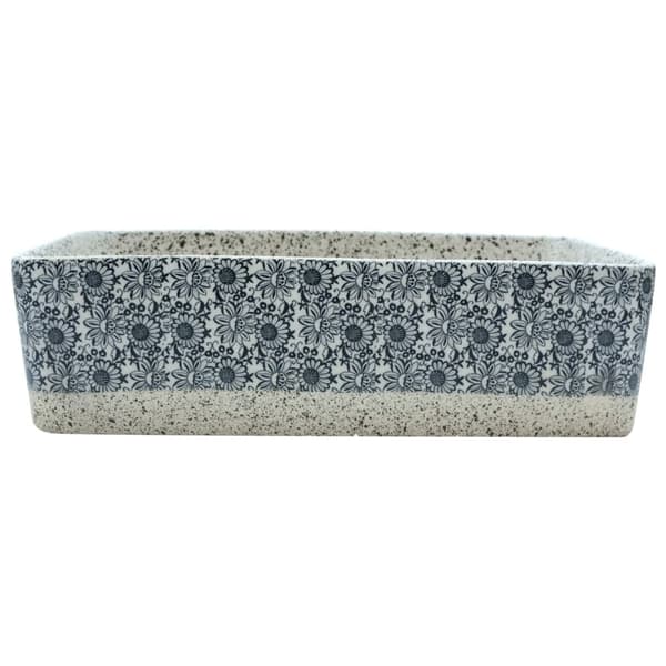 vidaXL Handfat grå och blå rektangulär 46x35,5x13 cm keramik Grå