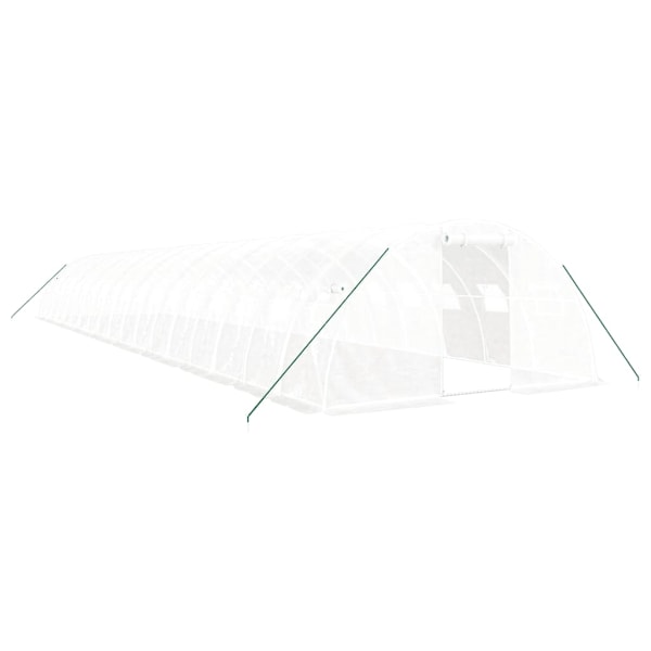 vidaXL Växthus med stålram vit 72 m² 18x4x2 m Vit