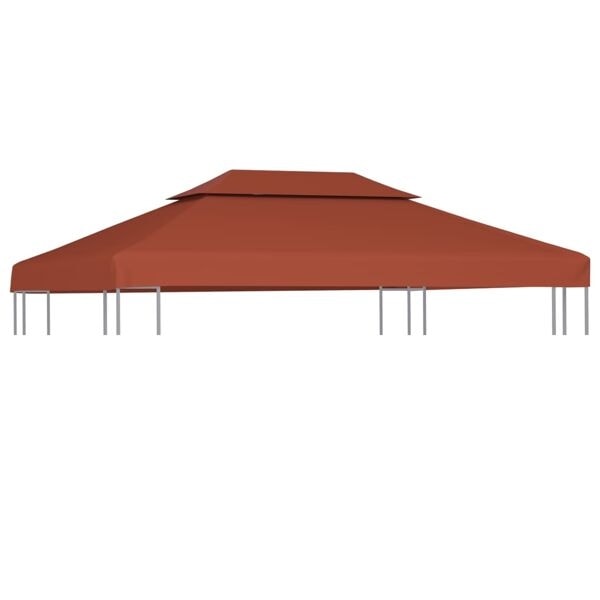 vidaXL Paviljongtak med ventilering 310 g/m² 4x3 m terrakotta Brun