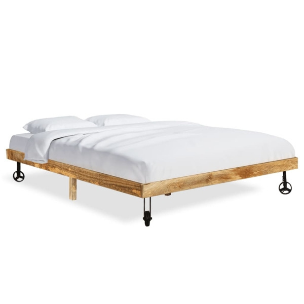vidaXL Sängram massivt mangoträ 200x200 cm Brun
