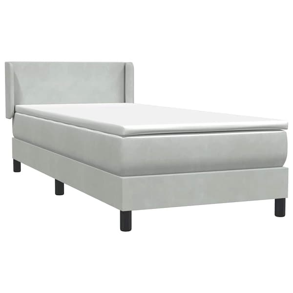 vidaXL Ramsäng med madrass ljusgrå 80x210 cm sammet Grå