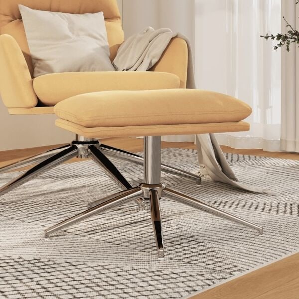 vidaXL Fotpall gräddvit 60x60x35 cm mikrofibertyg Kräm