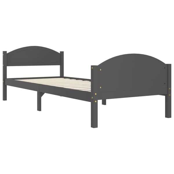 vidaXL Sängram mörkgrå massiv furu 100x200 cm grå