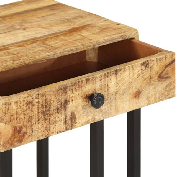 vidaXL U-format sidobord 45x30x61 cm massivt mangoträ Brun