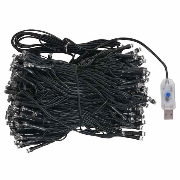 vidaXL Belyst plastgran med kulor vit 240 cm Vit