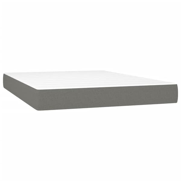 vidaXL Ramsäng med madrass mörkgrå 140x200 cm tyg Grå
