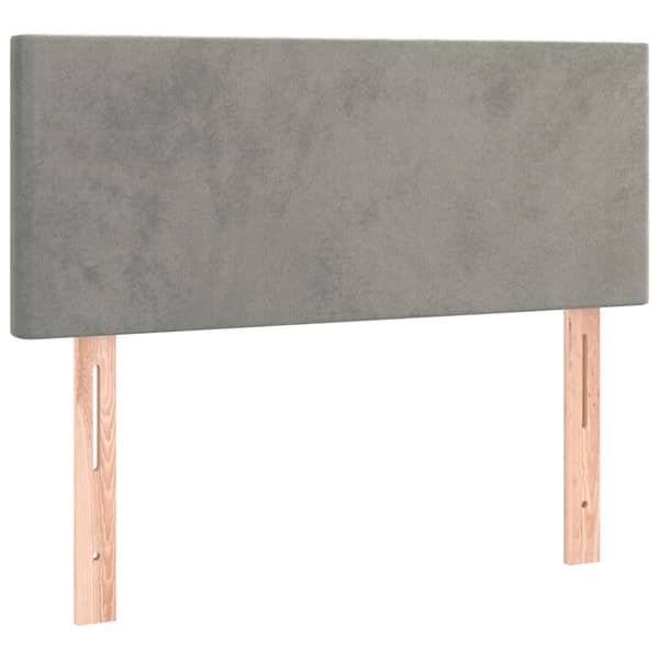 vidaXL Ramsäng med madrass & LED ljusgrå 100x200 cm sammet Grå