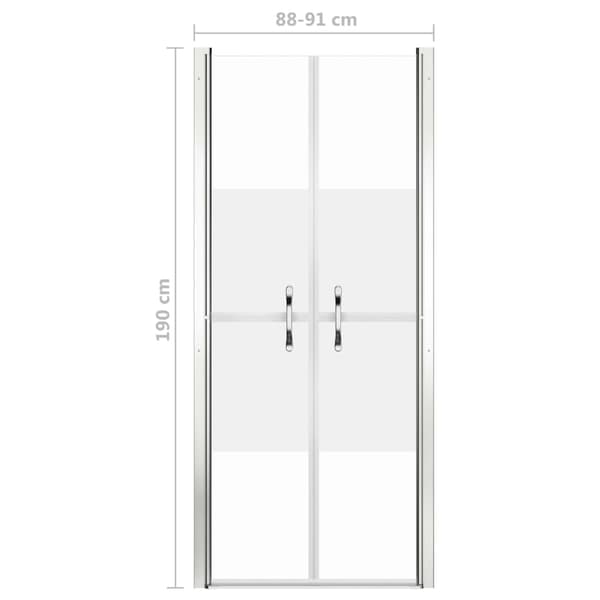 vidaXL Duschdörr halvfrostad ESG 91x190 cm Silver