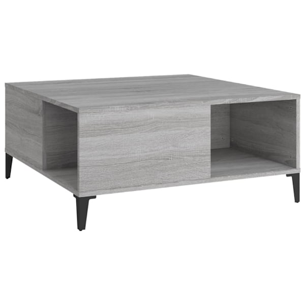 vidaXL Soffbord grå sonoma 80x80x36,5 cm konstruerat trä Grå