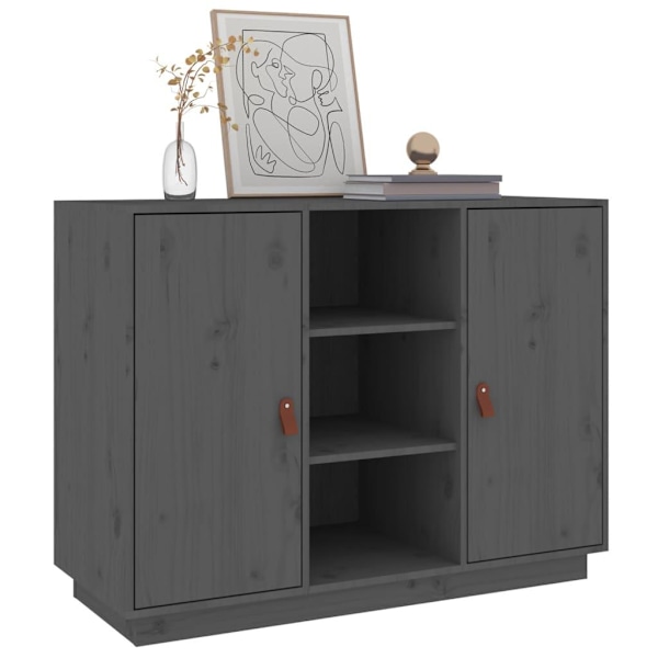 vidaXL Byrå grå 100x40x75 cm massiv furu Grå