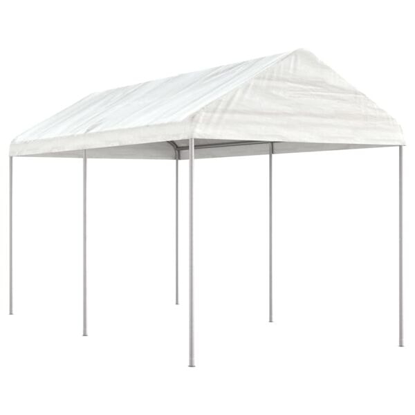 vidaXL Paviljong med tak vit 4,46x2,28x2,69 m polyeten Vit