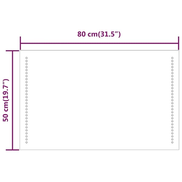 vidaXL Badrumsspegel LED 80x50 cm Transparent
