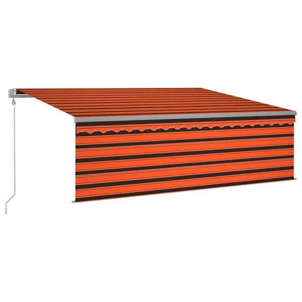 vidaXL Automatisk infällbar markis med rullgardin 4x3 m orange/brun Orange
