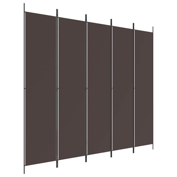 vidaXL Rumsavdelare 5 paneler brun 250x220 cm tyg Brun