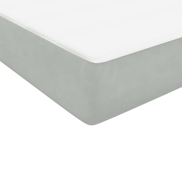 vidaXL Resårsäng med madrass ljusgrå 90x220 cm sammet Grå