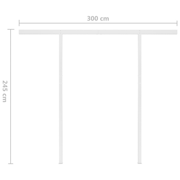 vidaXL Markis manuellt infällbar med LED 3,5x2,5 m gul och vit Gul