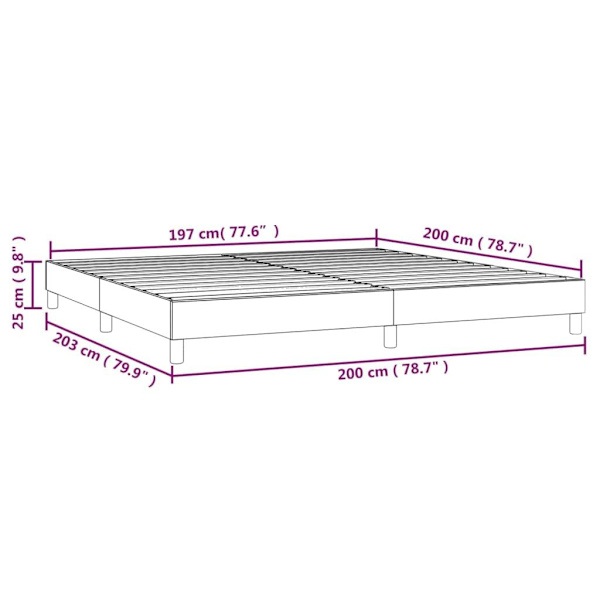vidaXL Ramsäng mörkgrå 200x200 cm tyg Grå